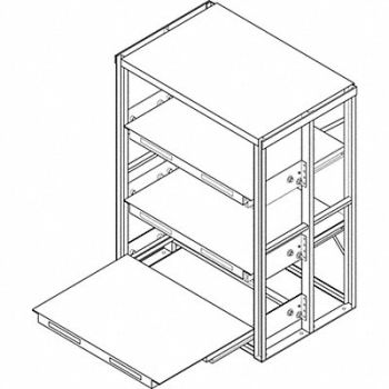JARKE Roll Out Shelving 36inx84inx48in Starter, 3FE69