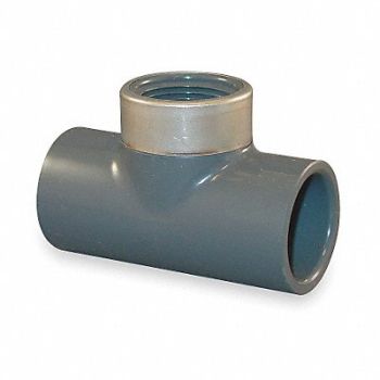 GRAINGER APPROVED Reducing Tee 1 1/2 x 1 x 1 1/2 in PVC, 3FLT3