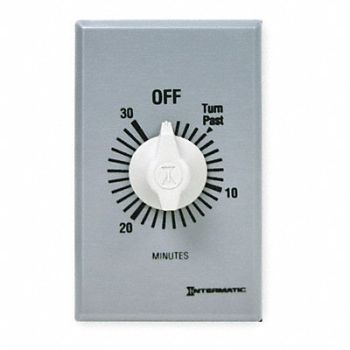 INTERMATIC Timer Spring Wound 30 Min SPDT Silver, 3FXA7