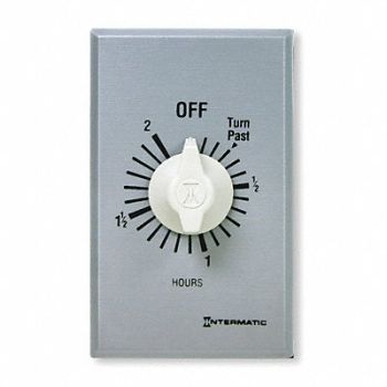 INTERMATIC Timer Spring Wound 2 Hr SPST Silver, 3FXC2