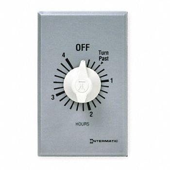 INTERMATIC Timer Spring Wound 4 Hr SPST Silver, 3FXC4