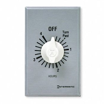 INTERMATIC Timer Spring Wound 4 Hr SPDT Silver, 3FXC5