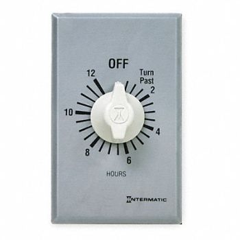 INTERMATIC Timer Spring Wound 12 Hr SPDT Silver, 3FXC6