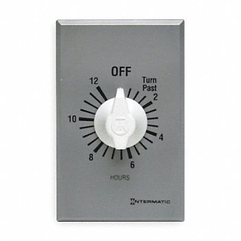 INTERMATIC Timer Spring Wound 12 Hr DPST Silver, 3FXC8