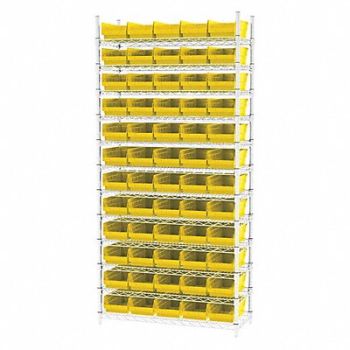AKRO-MILS D5526 Bin Shlvng 14inx74inx36in Yellow, 3FYX4