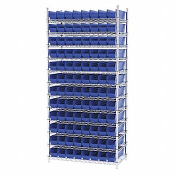 AKRO-MILS D5529 Bin Shlvng 18inx74inx36in Blue, 3FYY1