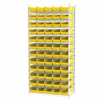 AKRO-MILS D5528 Bin Shlvng 18inx74inx36in Yellow, 3FYY5