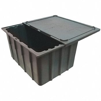 CORTECH Property Storage Ctr Gray Polypropylene, 3FZC6