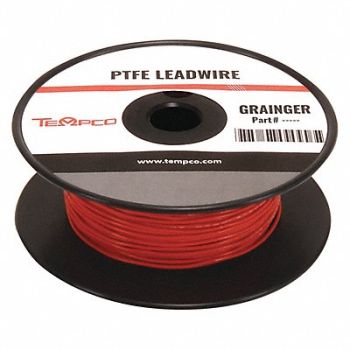 TEMPCO High Temp Lead Wire 22AWG 100ft Red, 3GRL7