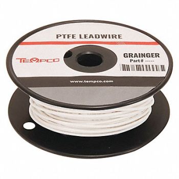 TEMPCO High Temp Lead Wire 14AWG 100ft Wht, 3GRL8