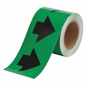 BRADY D3614 Arrow Tape Green 4in W 90ft Roll L, 3GTP1