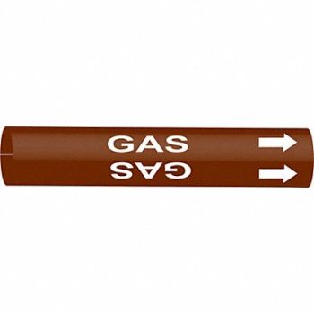BRADY Pipe Marker Gas 10 in H 24 in W, 5LGC9