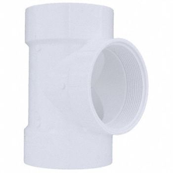 GRAINGER APPROVED Cleanout Tee Schedule 40 4 in Pipe Size, 3GUT6