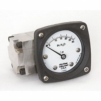 MIDWEST INSTRUMENT D0757 Pressure Gauge 0 to 30 In H2O, 3GVE7