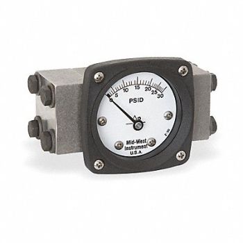 MIDWEST INSTRUMENT D0747 Pressure Gauge 0 to 30 psi, 3GVF7