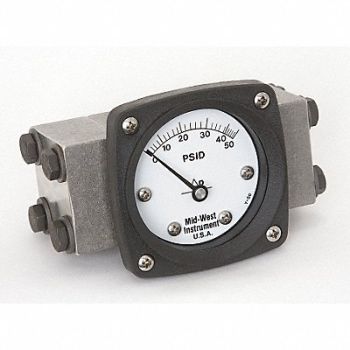 MIDWEST INSTRUMENT D0747 Pressure Gauge 0 to 50 psi, 3GVF8