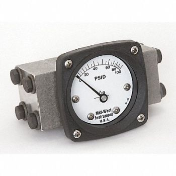 MIDWEST INSTRUMENT D0747 Pressure Gauge 0 to 100 psi, 3GVF9