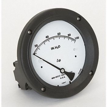 MIDWEST INSTRUMENT D0758 Pressure Gauge 0 to 100 In H2O, 3GVG5