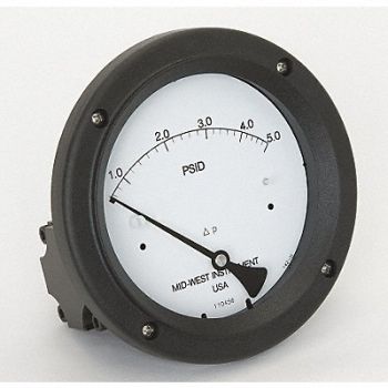 MIDWEST INSTRUMENT D0758 Pressure Gauge 0 to 5 psi, 3GVG7