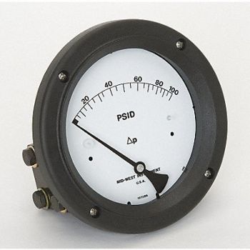MIDWEST INSTRUMENT D0751 Pressure Gauge 0 to 100 psi, 3GVK1