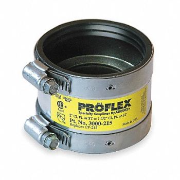 GRAINGER APPROVED Transition Coupling Neoprene 2 x 1 1/2, 3HDD4