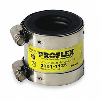 GRAINGER APPROVED Coupling Neoprene 1 1/2 x 1 1/4 in, 3HDE1