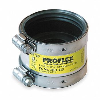 GRAINGER APPROVED Transition Coupling Neoprene 2 x 1 1/2, 3HDE2