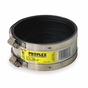 GRAINGER APPROVED Transition Coupling Neoprene 4 and 3, 3HDE4