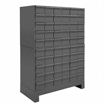 DURHAM MFG Enclosed Bin Shelving 48 H 60 Bins Gray, 3HFK4