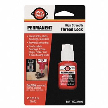 PRO SEAL Permanent Threadlocker 6mL Bottle Red, 3HHJ2