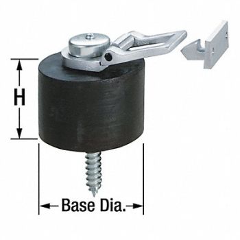 ROCKWOOD Rubber Bumper Door Stop Floor Mount, 3HHY8