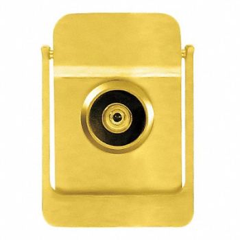ROCKWOOD Door Knocker w/Viewer Polished Brass, 3HJH5