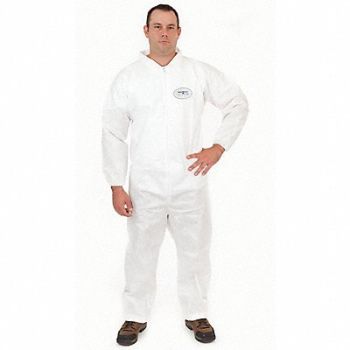 BODYFILTER 95+ D2183 Collared Coverall Open White 3XL PK25, 3HKG2