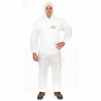 BODYFILTER 95+ D2187 Hooded Coverall Open White 4XL PK25, 3HKH6