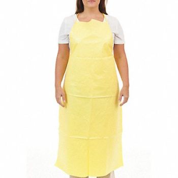 CHEMSPLASH Bib Apron Yellow 46 in L PK100, 3HKP1