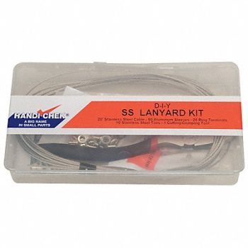 GRAINGER APPROVED Lanyard Assembly Kit 3/64 In SS, 3HLG1