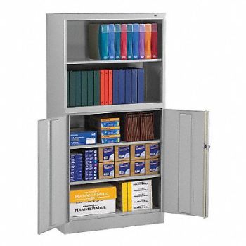 TENNSCO Bookcase Storage Cabinet Light Gray, 3HNP4