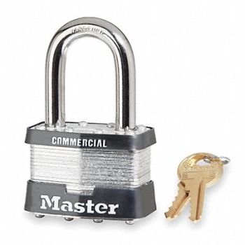 MASTER LOCK Keyed Padlock 15/16 in Rectangle Silver, 3HUA9