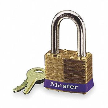 MASTER LOCK Keyed Padlock 3/4 in Rectangle Silver, 3HUD6