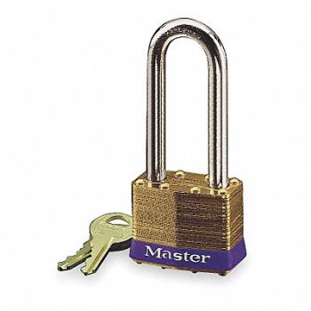MASTER LOCK Keyed Padlock 3/4 in Rectangle Silver, 3HUD8