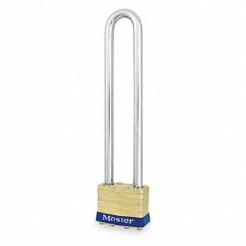 MASTER LOCK Keyed Padlock 3/4 in Rectangle Silver, 3HUE1
