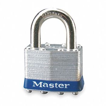 MASTER LOCK Keyed Padlock 3/4 in Rectangle Silver, 3HUJ2