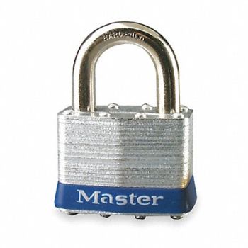 MASTER LOCK Keyed Padlock 15/16 in Rectangle Silver, 3HUJ3