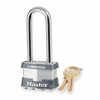 MASTER LOCK Keyed Padlock 3/4 in Rectangle Silver, 3JZH8