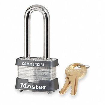 MASTER LOCK Keyed Padlock 5/8 in Rectangle Silver, 3HWG4