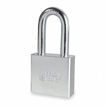 AMERICAN LOCK Keyed Padlock 3/4 in Rectangle Silver, 3HWH7