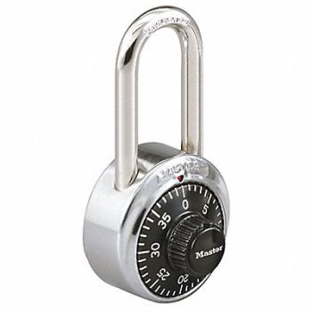 MASTER LOCK Combination Padlock 2 in Round Silver, 3HWJ3
