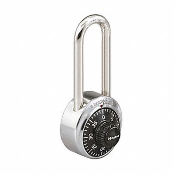 MASTER LOCK Combination Padlock 2 in Round Silver, 3HWJ4