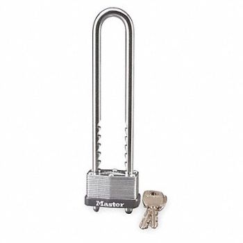 MASTER LOCK Keyed Padlock 13/16 in Rectangle Silver, 3HWJ8