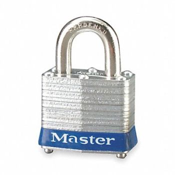 MASTER LOCK Keyed Padlock 5/8 in Rectangle Silver, 3HWK5